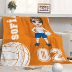 Manta suave personalizada con tema de fútbol o baloncesto con nombre y número regalo de cumpleaños para aficionados al baloncesto y fútbol