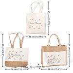 Personalisierte Wiederverwendbare Blumen Tragetasche mit Namen Tote Bag Wertschätzung Abschluss Geschenk für Lehrende Damen