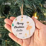 Personalized Ceramic Nutcracker and Sugar Plum Fairy Family Christmas Ornament