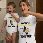 Personnalisé Our First Mother's Day Together 100% Cotton Baby Bodysuit T-shirt Matching Outfit with Photo and Names Cadeau de Fête des Mères pour Nouvelle Maman Bébé
