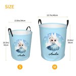 Personalized Cute Cartoon Princess Castle Toy Storage Laundry Basket with Name Waterproof Nursery Decoration Children's Day Housewarming Gift for Kids