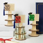Personalised Wooden Layered Cake Money Holder with Text Graduation Cap and Tassel Graduation Gift for Graduates