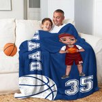Manta suave personalizada con tema de fútbol o baloncesto con nombre y número regalo de cumpleaños para aficionados al baloncesto y fútbol