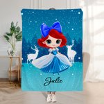 Personalisierte Cartoon Prinzessin Schloss weiche Decke mit Namen Home Decor Geburtstagsgeschenk für Mädchen