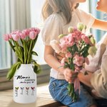 Personalised Grandma's Garden Birth Flower Butterfly Ceramic Flower Vase with 1-10 Names Birthday Mother's Day Gift for Mom Grandma Family