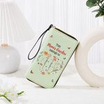 Personalized This Mama Belongs To Heart Birth Flower PU Leather Wristlet Wallet with 1-12 Names Birthday Mother's Day Gift for Mom Grandma