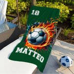 Asciugamano da spiaggia personalizzato con nome e numero design con diverse tipologie di palla regalo per amanti dello sport