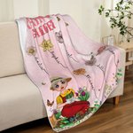 Coperta personalizzata multicolore per il giardino della mamma, personaggio dei cartoni animati, con i nomi dei bambini da 1 a 12. Regalo di apprezzamento per la festa della mamma, per la nonna e per 