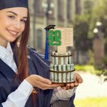 Personalised Wooden Layered Cake Money Holder with Text Graduation Cap and Tassel Graduation Gift for Graduates
