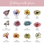 Personalisierte Liebe Herz 1-6 Geburt Blumen PU Leder Make-up Pinsel Tasche mit Spitznamen und 8 Stück Make-up Pinsel Geburtstag Muttertag Geschenk für Frauen