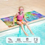 Personalisiertes Batik Graffiti Strandtuch mit Namen Wortwolke Schnelltrocknend Übergroß Urlaub Reise Zubehör Geburtstag Geschenk für Familie Freunde