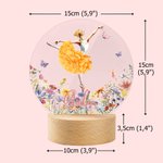 Luce notturna personalizzata con nome e base in legno design della ballerina con vestito a tema del fiore di nascita regalo per ballerine e ragazze
