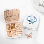 Personalised Snow Castle Cartoon Princess Leather Jewellery Box with Name Travel Essentials Birthday Anniversary Gift for Girls Women