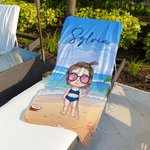 Personalisiertes Schnelltrocknendes Cartoon-Figur Kinder Strandtuch mit Namen Sommer Pool Party Strand Reise Zubehör Geburtstag Geschenk für Kinder