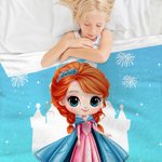 Personalisierte Cartoon Prinzessin Schloss weiche Decke mit Namen Home Decor Geburtstagsgeschenk für Mädchen