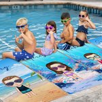 Personalisiertes Schnelltrocknendes Cartoon-Figur Kinder Strandtuch mit Namen Sommer Pool Party Strand Reise Zubehör Geburtstag Geschenk für Kinder