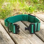 Personalized Tactical Dog Collar Adjustable Military Training Collar with AirTag Pocket Handle and Buckle Gift for Dog Lover Pet Owner
