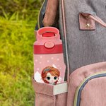 Personalized Cartoon Princess Castle 12 oz Kids Insulated Water Bottle with Handle and Silicone Straw Birthday Gift for Girls