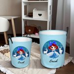 Personalized Cute Cartoon Princess Castle Toy Storage Laundry Basket with Name Waterproof Nursery Decoration Children's Day Housewarming Gift for Kids