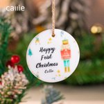Personalized Ceramic Nutcracker and Sugar Plum Fairy Family Christmas Ornament