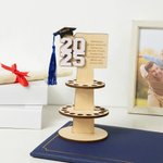 Personalised Wooden Layered Cake Money Holder with Text Graduation Cap and Tassel Graduation Gift for Graduates