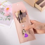 Personalizada Prom Reina Nacimiento Flor Nombre Bolsa de pinceles de maquillaje con 8 piezas de pinceles de maquillaje Aniversario Fiesta de Cumpleaños Regalo para las mujeres