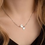 Personalised White Shell Rabbit Necklace with Initial Discs Lucky Rabbit Jewellery Easter Gift for Women Girls