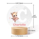 Personalisierte Cartoon Tier Ballett Name Initial LED Nachtlicht mit hölzernen Basis Kinderzimmer Dekoration Geburtstag Ostern Geschenk für Kinder