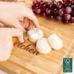 Personalisierte Herz Geste Name Datum Bambus Schneidebrett mit Saft Rille Housewarming Muttertag Geschenk für Mama