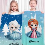 Personalisierte Cartoon Prinzessin Schloss weiche Decke mit Namen Home Decor Geburtstagsgeschenk für Mädchen