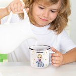 Taza esmaltada personalizada de 355 ml con personaje signos del zodiaco y nombre regalo de cumpleaños accesorios para acampamento para niños y familia