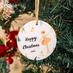 Personalized Ceramic Nutcracker and Sugar Plum Fairy Family Christmas Ornament