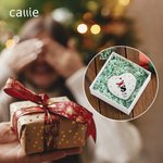 Personalized Christmas Hat Antlers Design Ceramic Ornament with Letter and Name Tree Hanging Home Decoration Christmas Gift for Family Friends
