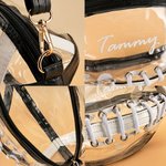 Bolsa de estadio transparente personalizada con forma de balón de fútbol americano con nombre y borla Regalo de cumpleaños del día del partido para un amante del fútbol americano