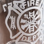 Personalized Firefighter Silhouette Axe Design Name Badge Numbered Beer Mug with Handle Birthday Fire Station Party Appreciation Gift for Firefighters