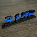 Personalized 3D Printed Blue Line Number Name Plate Desk Decor Birthday Appreciation Retirement Gift for Policeman Law Enforcement Officer