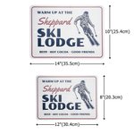 Panneau personnalisé en métal pour chalet de ski avec emplacement et nom Art mural Décor de ski Sports d'hiver Cadeau d'anniversaire pour propriétaire de chalet de ski Passionnés de ski