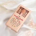 Personalized 1-12 Birth Flowers Names Makeup Brush Box Set with 5 Pcs Brushes and Mirror Travel Accessories Mother's Day Gift for Mom Grandma