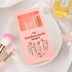 Personalized 1-12 Birth Flowers Names Makeup Brush Box Set with 5 Pcs Brushes and Mirror Travel Accessories Mother's Day Gift for Mom Grandma