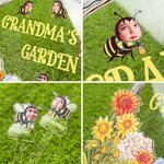 Personalised 1-8 Bee Avatar Grandma's Garden Acrylic Sign with Plant Tags and Names Mother's Day Gardening Gift for Grandma
