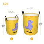 Personalized Cute Cartoon Monster Dinosaur Large Waterproof Name Laundry Storage Basket with Handle Nursery Decor Birthday Gift for Boys Girls