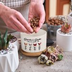 Personalizado 1-10 Nacimiento Flor Mariposa Nombres Suculenta Maceta de Cerámica con Drenaje y Base de Bambú Cumpleaños Día de la Madre Regalo para Mamá Abuela