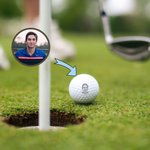 Personalised Character Portrait Photo Golf Ball Self-inking Stamp with Metal Storage Box and Name Birthday Father's Day Gift for Golf Players Men