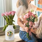 Corona de flores personalizada Foto florero de cerámica con el nombre y el título Decoración del hogar Día de la Madre Cumpleaños Regalo para Mamá Abuela Familia 6