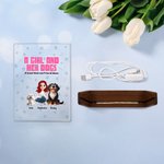 Personalisierte ein Mädchen & ihre Hunde haben unzerbrechliche Bindung Acryl LED-Nachtlicht mit hölzernen Basis Home Decor Geburtstagsgeschenk für Hundeliebhaber Besitzer