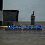 Personalized 3D Printed Blue Line Number Name Plate Desk Decor Birthday Appreciation Retirement Gift for Policeman Law Enforcement Officer