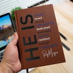 Personalised He Is Strong Motivated Healing A5 Journal Notebook with Positive Affirmations and Name Inspirational Birthday Gift for Men