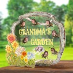 Personalised 1-8 Bee Avatar Grandma's Garden Acrylic Sign with Plant Tags and Names Mother's Day Gardening Gift for Grandma