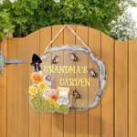 Personalised 1-8 Bee Avatar Grandma's Garden Acrylic Sign with Plant Tags and Names Mother's Day Gardening Gift for Grandma