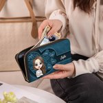 Portafoglio lungo personalizzato in pelle PU con 1-8 nomi e scomparti multipli - Regalo perfetto per compleanno o festa della mamma per donne